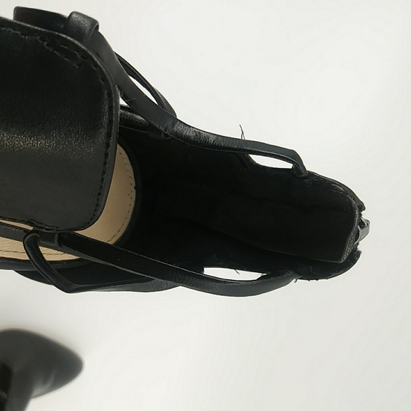 Zara Woman Genuine Leather Strappy Heeled Black Booties 35 - Picture 5 of 13